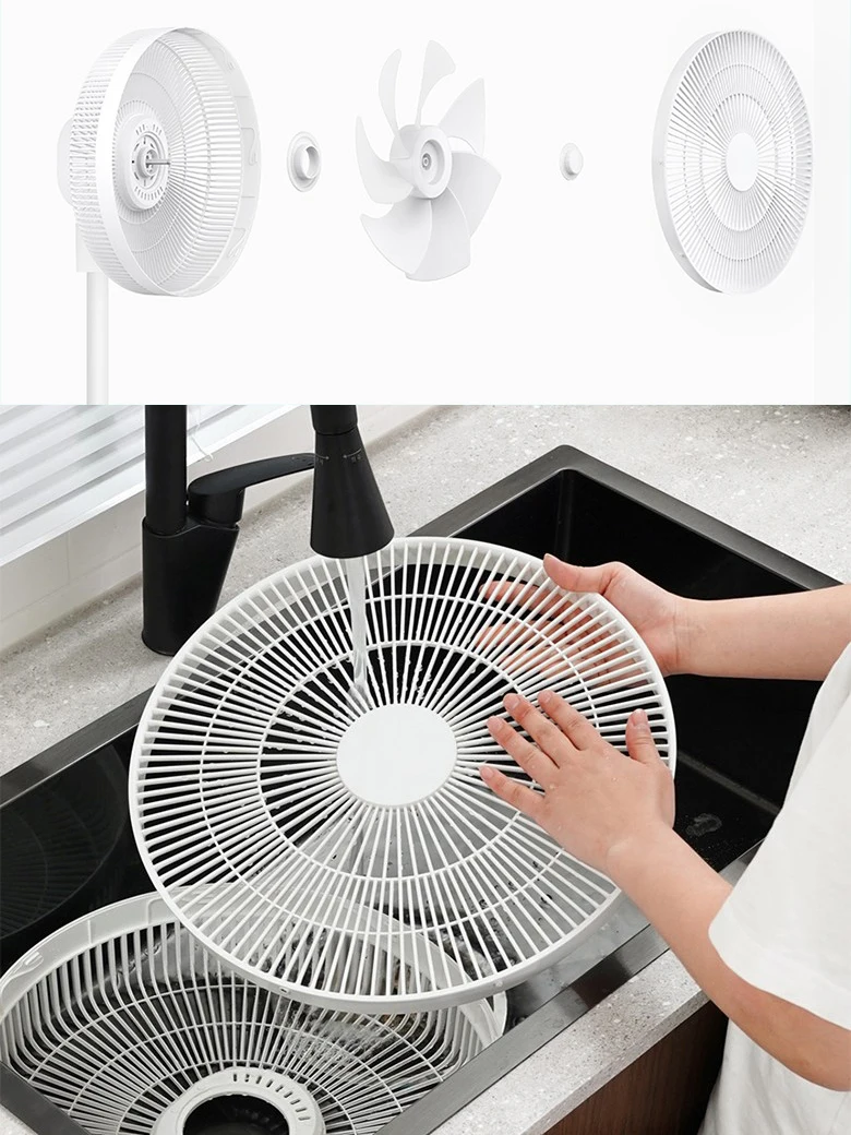 RUNAL New Grey 220V Large Small Smart Cool Dc Charging Battery Cooling Air Circulation Stand Fan With Low Noise for House