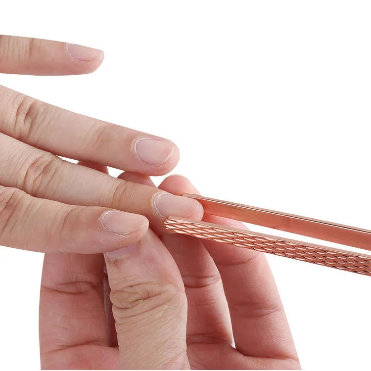 Stainless Steel Nail Art Tools Multifunction False Nail Shaping Tweezers Colorful Rose Gold Pinching Cuticle Pusher