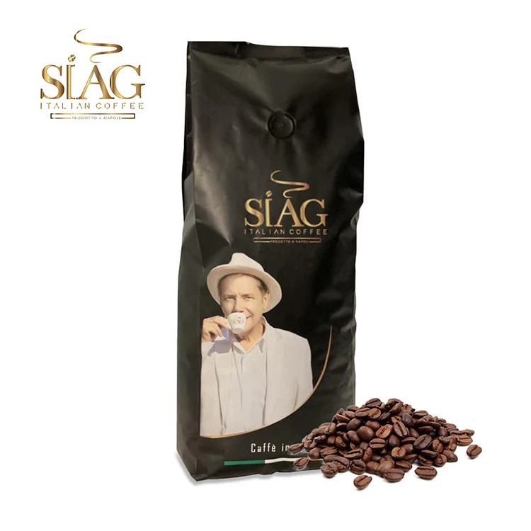 
 Упаковка в пакет 1 кг кофейные зерна класса премиум Арабика 100% жареные  