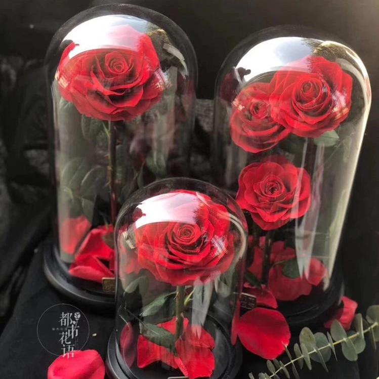 Grade A Last 5 Yeas Love rose Flora Best Quality Forever Preserved Eternal Rose in glass