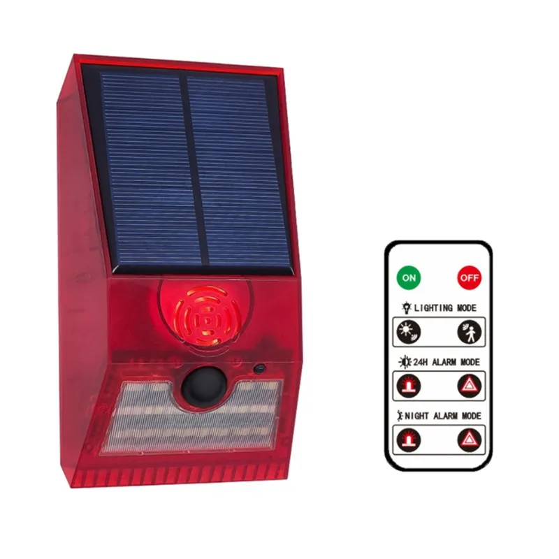 Solar Sound Alert Flash Warning Sound Light Alarm Motion Sensor 129db Decibels Siren Strobe Security Light Alarm System For Farm