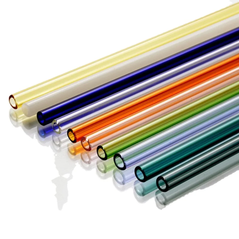 Colorful 7.9in x 8mm Design Reusable Glass Straws Cute Fruit Party Favors Decorations Summer Beach Birthday Bar Accessories
