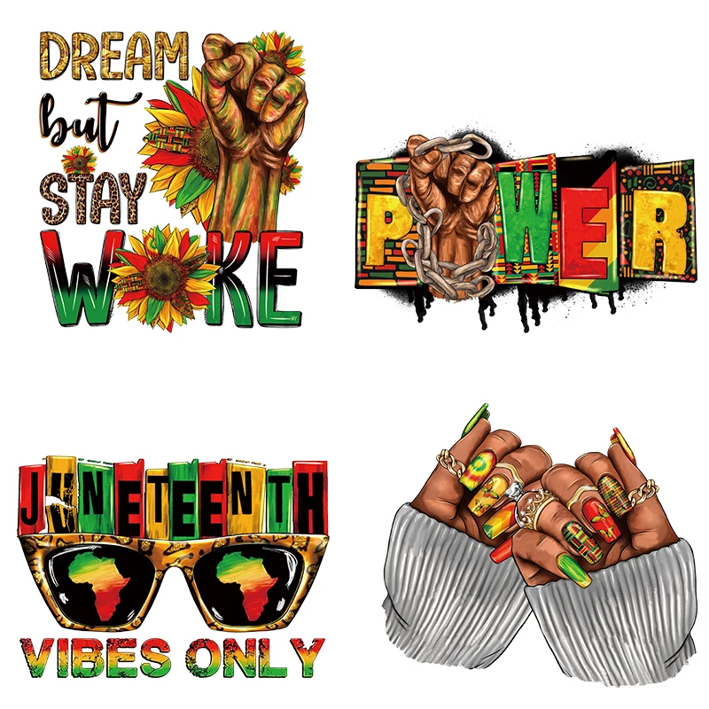 dtf transfers wholesale Hot peel black king queen design clear film screen print dtf transfers Juneteenth for garments