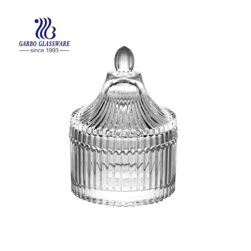 250ml Spray Color Crystal Hot Sales Glass Candy Sweet Pot Mini Jar With Lid Hot Selling Candy Holder Jar Fancy Candy Sugar Pot