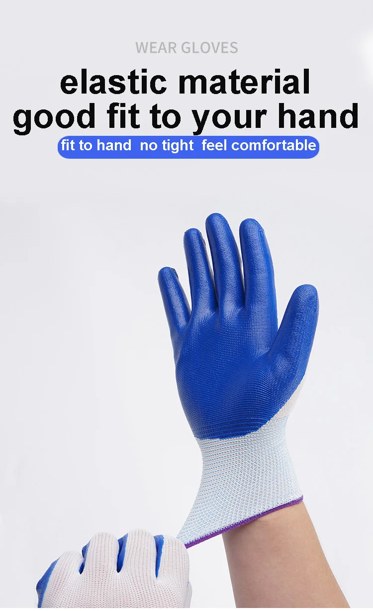 wholesale high quality Smooth nitrile coated gloves construction gloves working gloves for worker