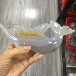Folk crafts natural crystals agate geode druzy dolphin for gift or decoration