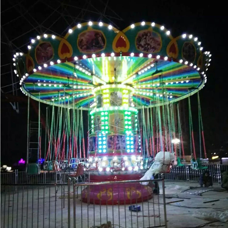 Amusement Park Kids and Adult Funfair Playground Outdoor Thrilling Rides High Quality Shaking Head 24 Seats Luxury Flying Chair