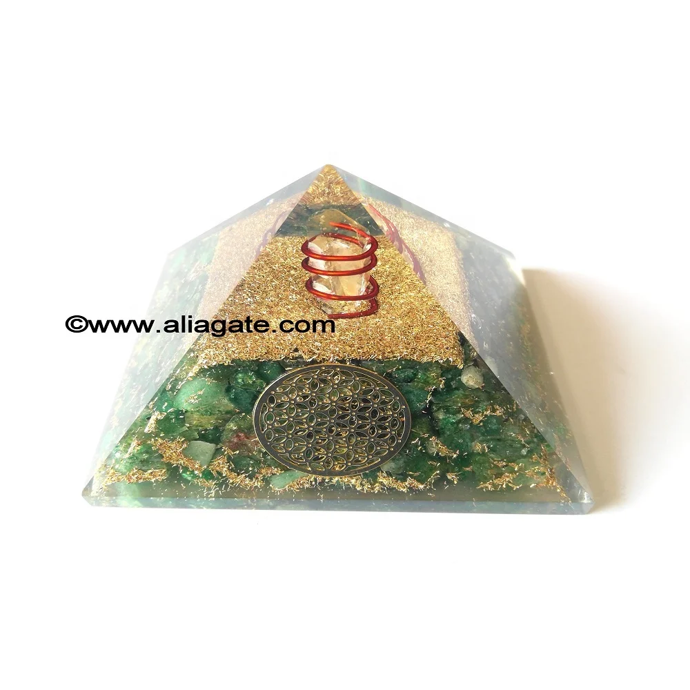 Gemstone Natural Green Jade Stone Orgone Pyramids