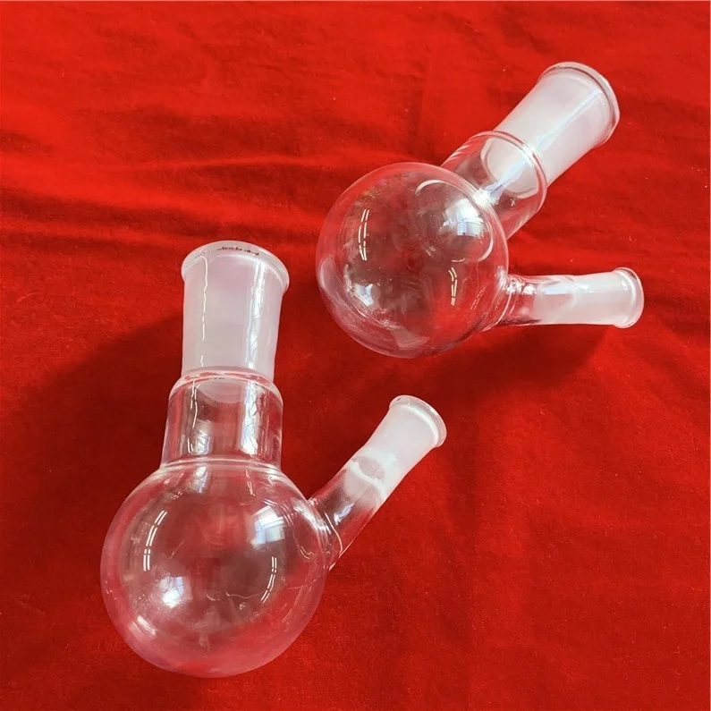 round bottom  frosted mouth clear borosilicate glass measuring flask