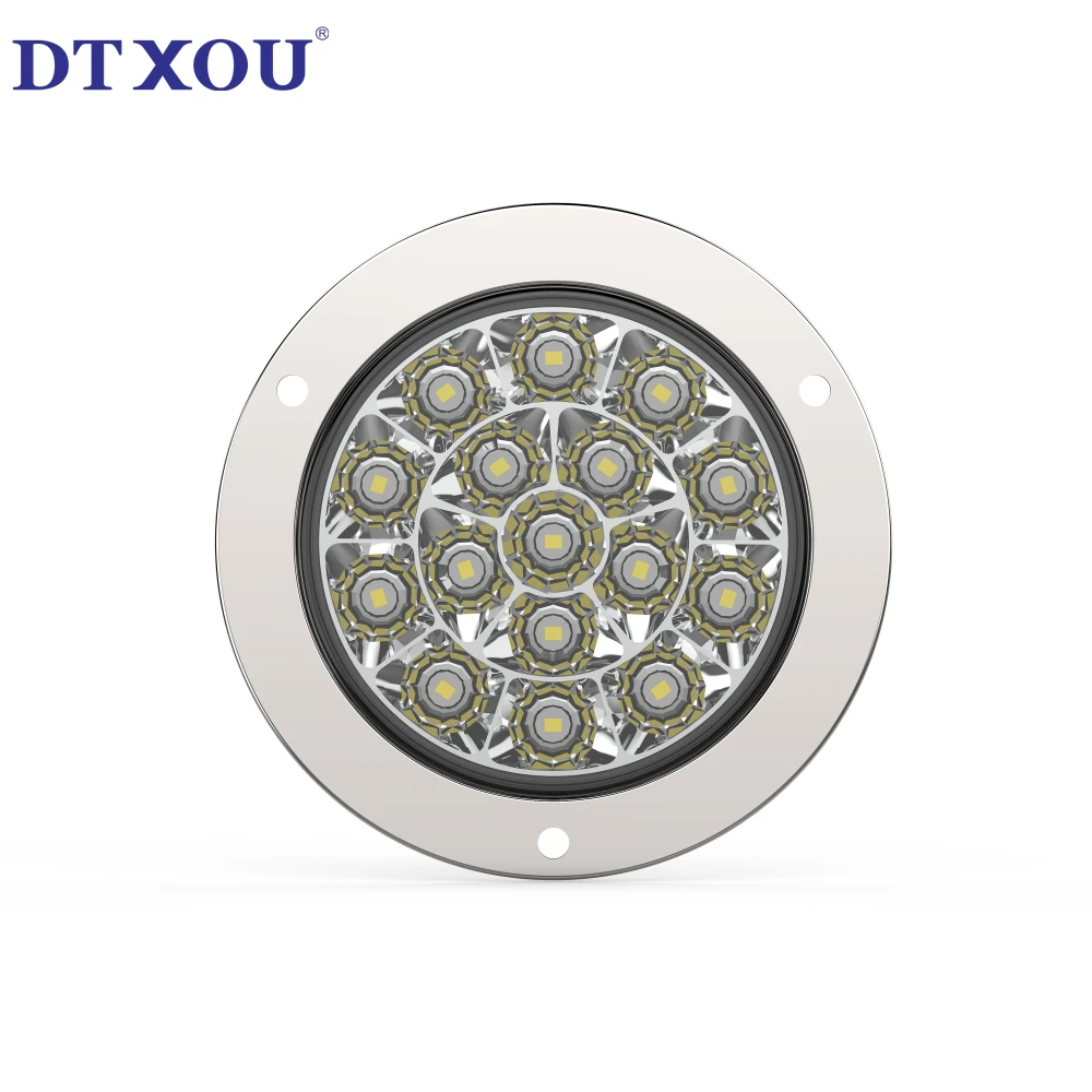 Round 4 inch 24 Volt Combination Stop Dynamic Turn Led Rear Lights For Trucks Trailer