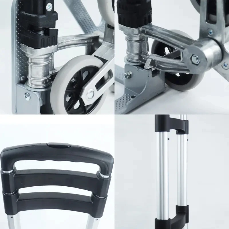 Home Folding Shopping Cart Travel Trolley Luggage Lobby Stainless Steel Concierge Birdcage Luggage Cart