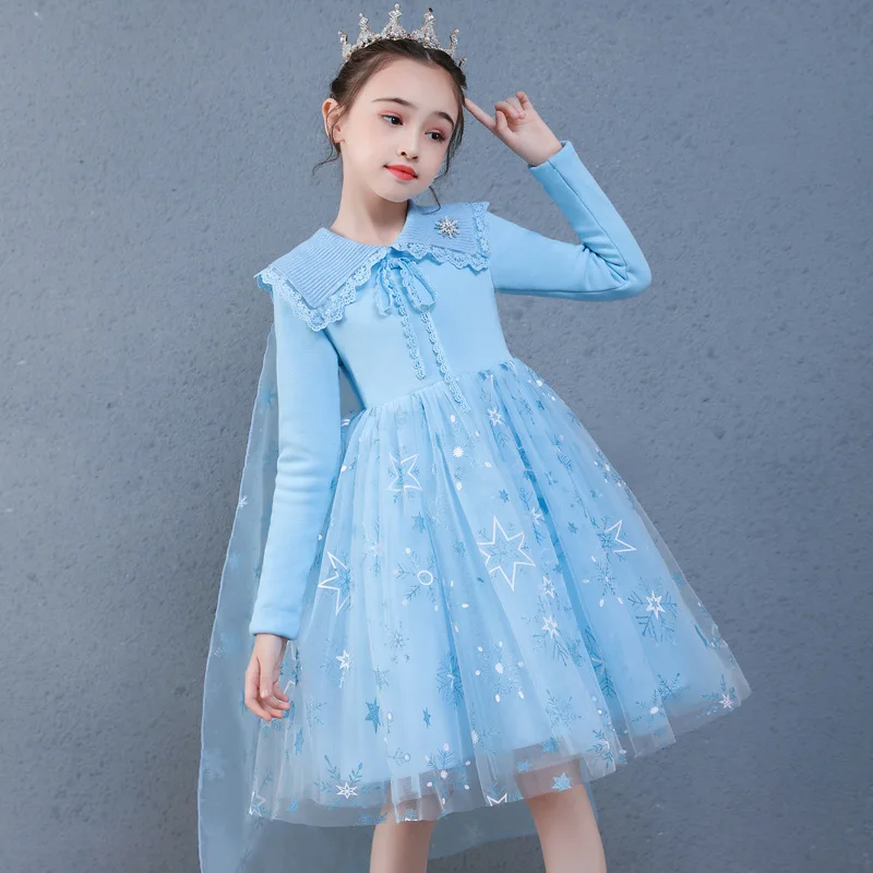 Costume for Girls Princess Dress Kids Snow Queen Cosplay Carnival Clothing Anna Elsa Dress Up Fancy Clothes 2-10Yrs