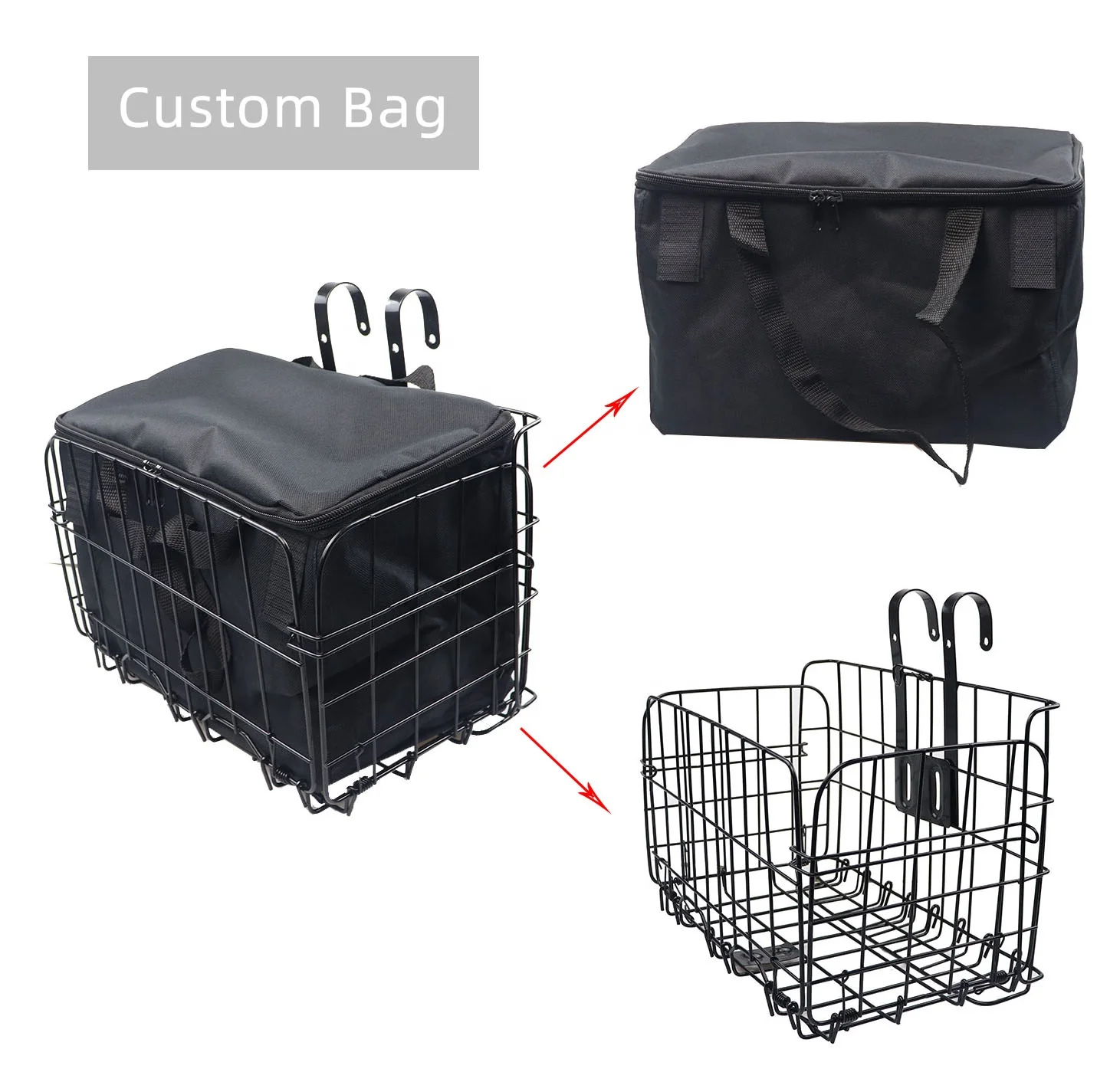 2022 Steel Mountain Bike With Cargo Basket Foldable Bicycle Metal Spring Folding Basket