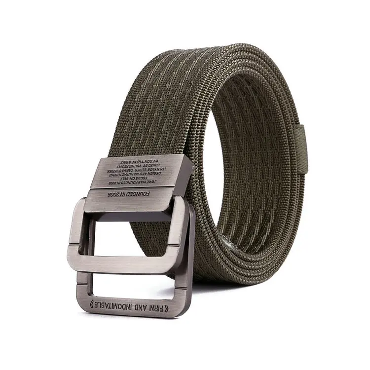Fashion Fabric Military Army Tactical Textile Nylon Belt  Double D Ring Buckle Mens