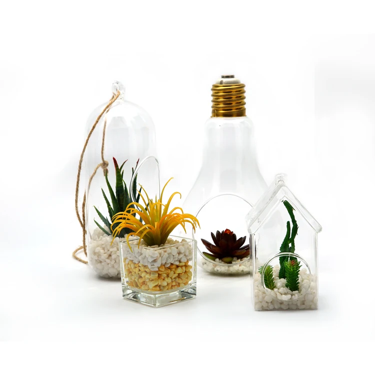 handblown Home decor terrarium glass hanging teardrop shaped glass vase