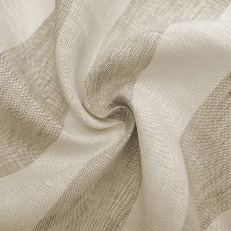 China manufacturer summer striped fabrics 100% pure linen dress shirt raw material clothing stripe linen fabric for women