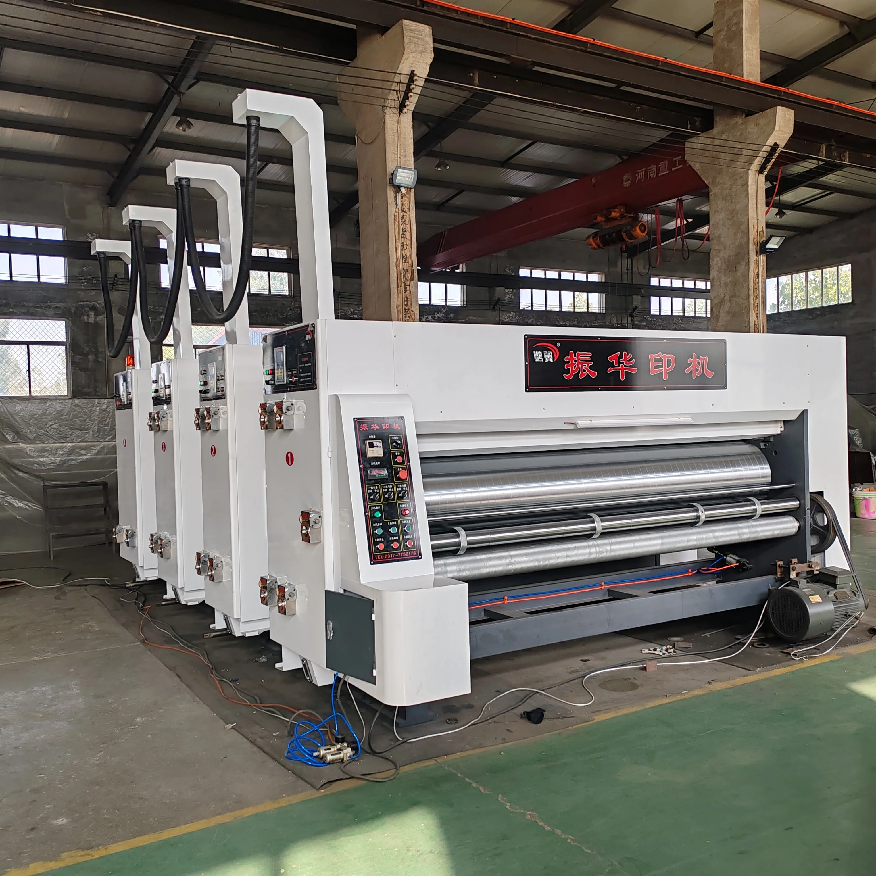 YSF-D Auto Corrugated Cardboard Box Printing Slotting Die Cutting Machinery Flexo Printer Machine For Corrugated Cardboard