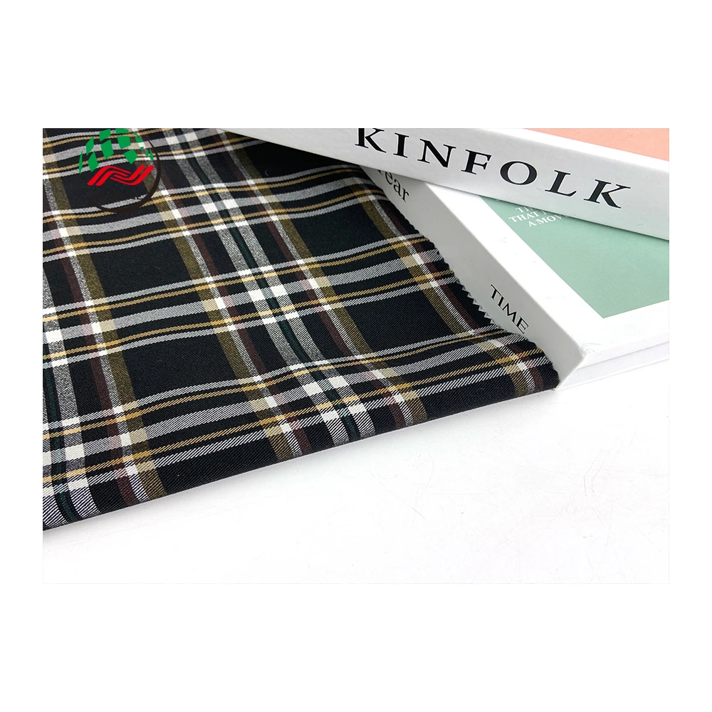Customizable 265gsm Spandex Polyester Stretch Fabric Plaids Twill Tr Bengaline Fabric For Trousers