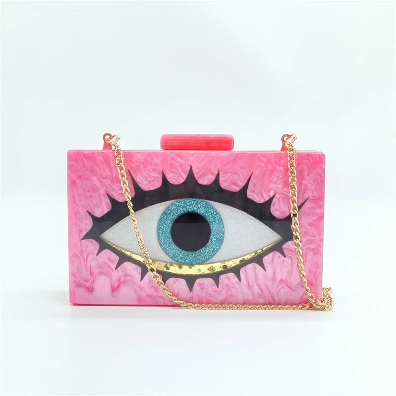 New Model fashion evil eye acrylic handbag purse evening clutch bag in 2022 Manufacturer custom logo