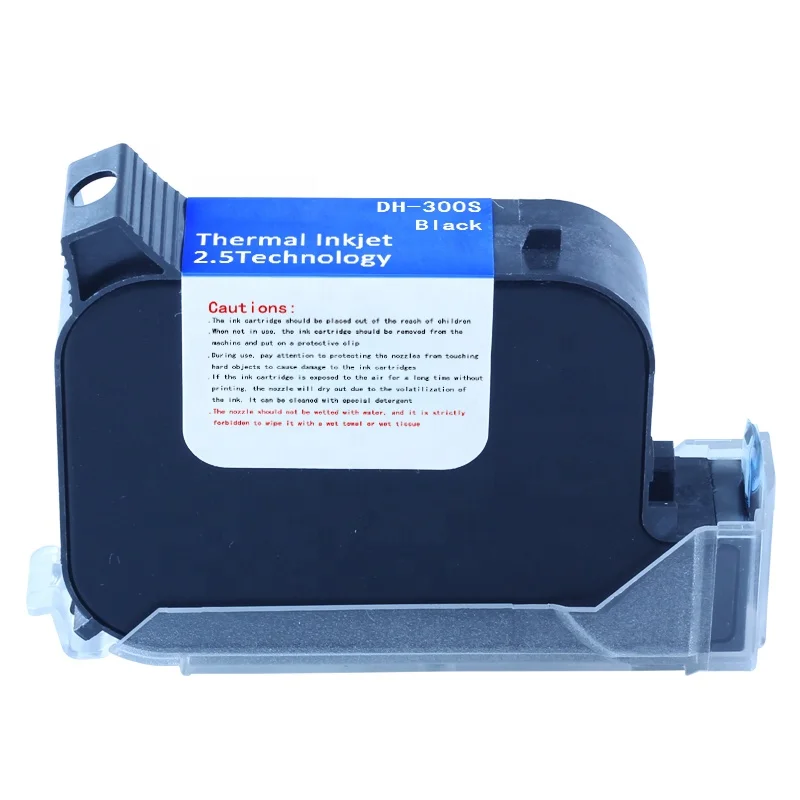 DHK-300S inkcartridge TIJ2.5 оптовая продажа для портативный струйный принтер с вышивкой закрытых стежков/промышленная встроенный на растворителе Черный чернил струйной печати
