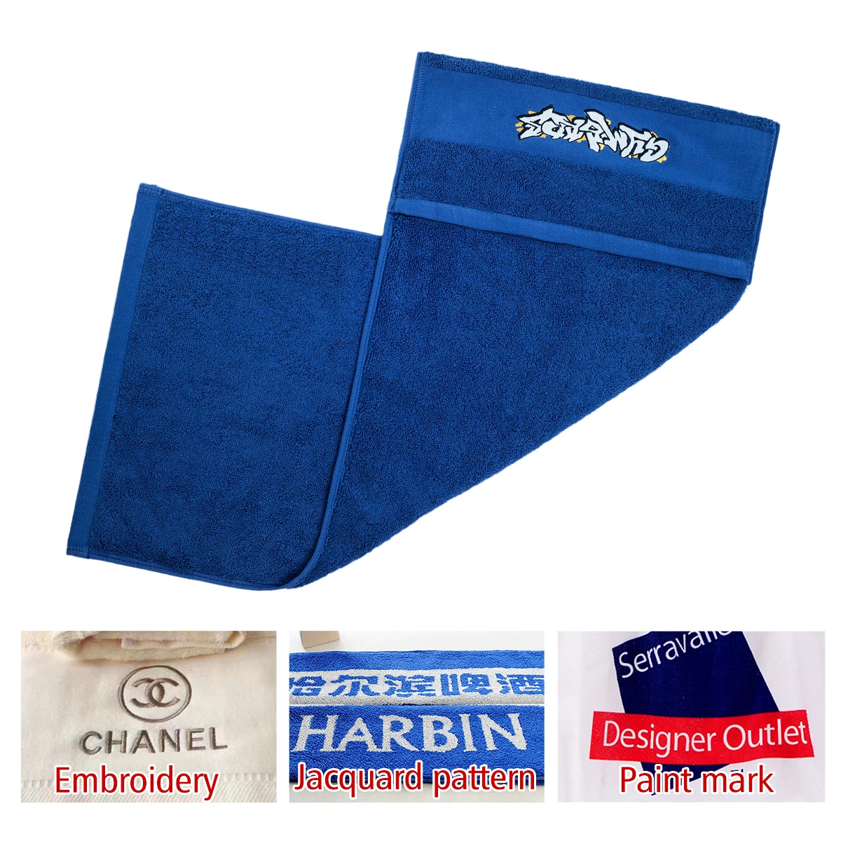 Custom Logo Sports Towels 100% Cotton Fitness Workout Bench Magnetic Sweat Gym Towel With Zipper Pocket