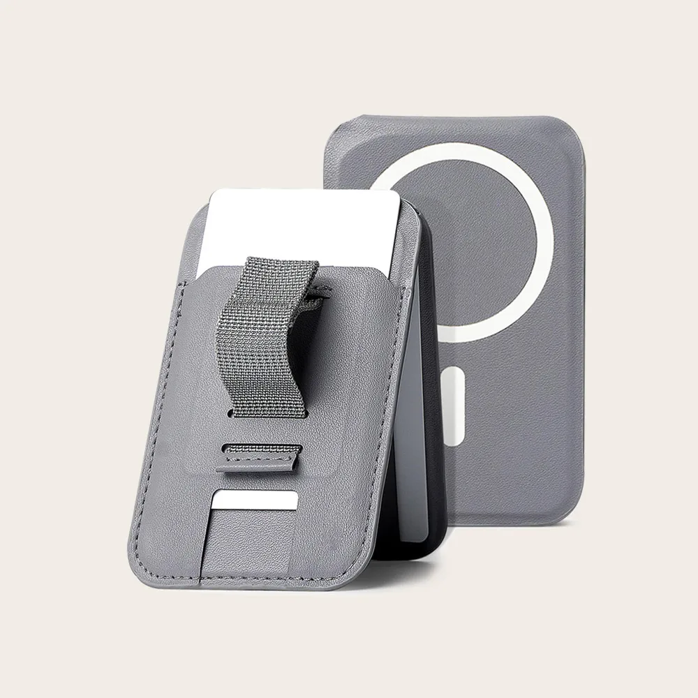 Wholesale id card holder stand wallet detachable leather magnetic mobile phone card holder