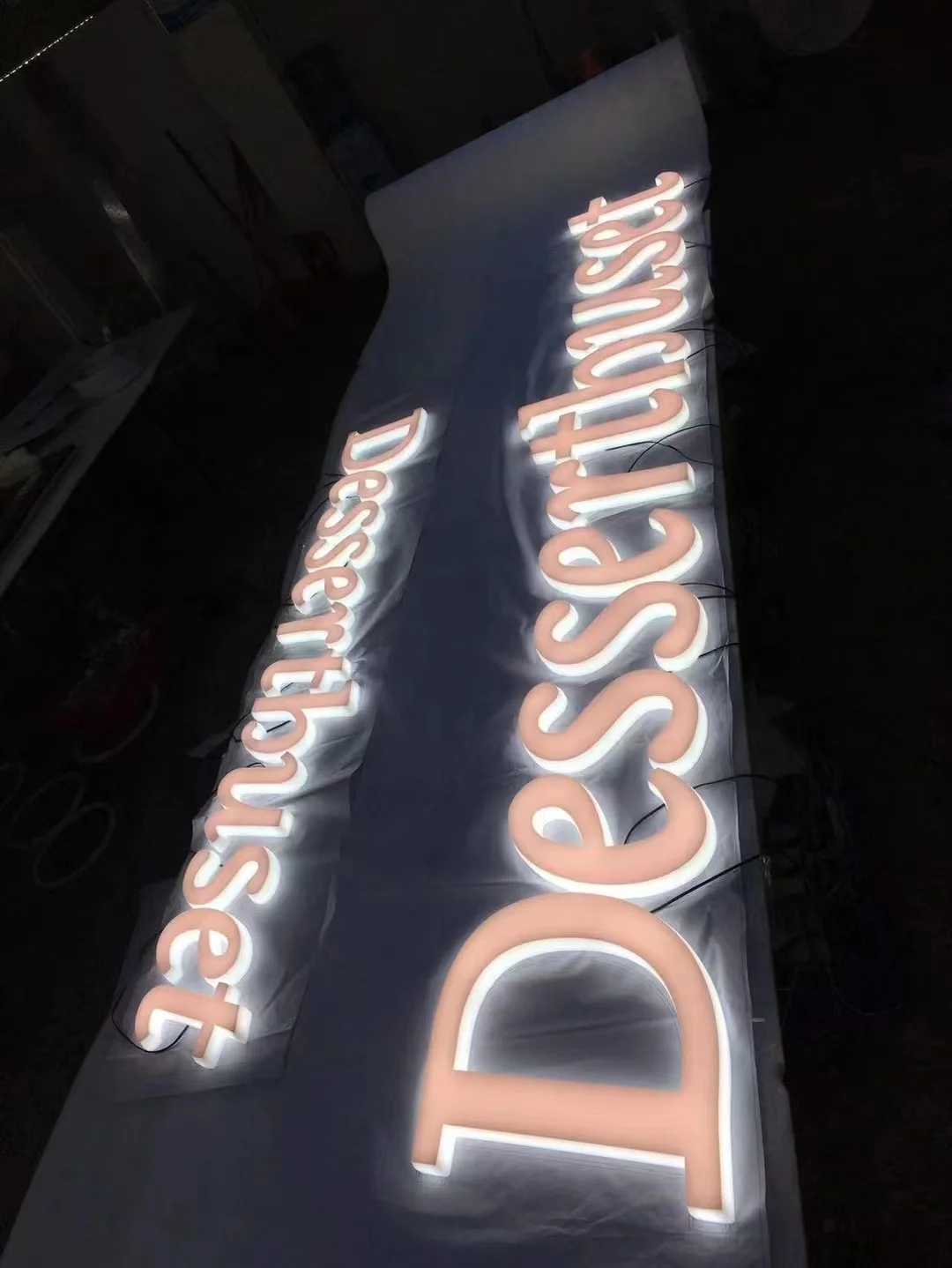 Outdoor 3D Led lighted box letters Pizza store name signs 3D acrylic store sign