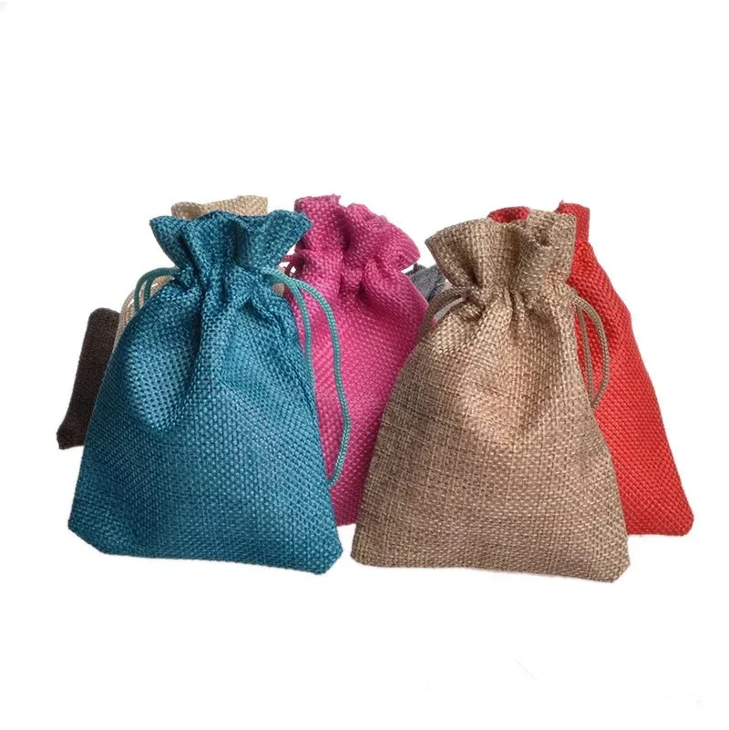 Drawstring Bag Hemp Sack Gift jute Hessian Bag Eco Friendly Candy Wedding Party Favor Pouch Jute Bag for Coffee Bean Jute  Pouch