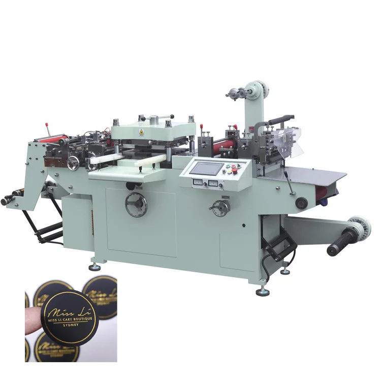 RTMQ-320C auto label paper roll die cutting machine with punching set die cutter
