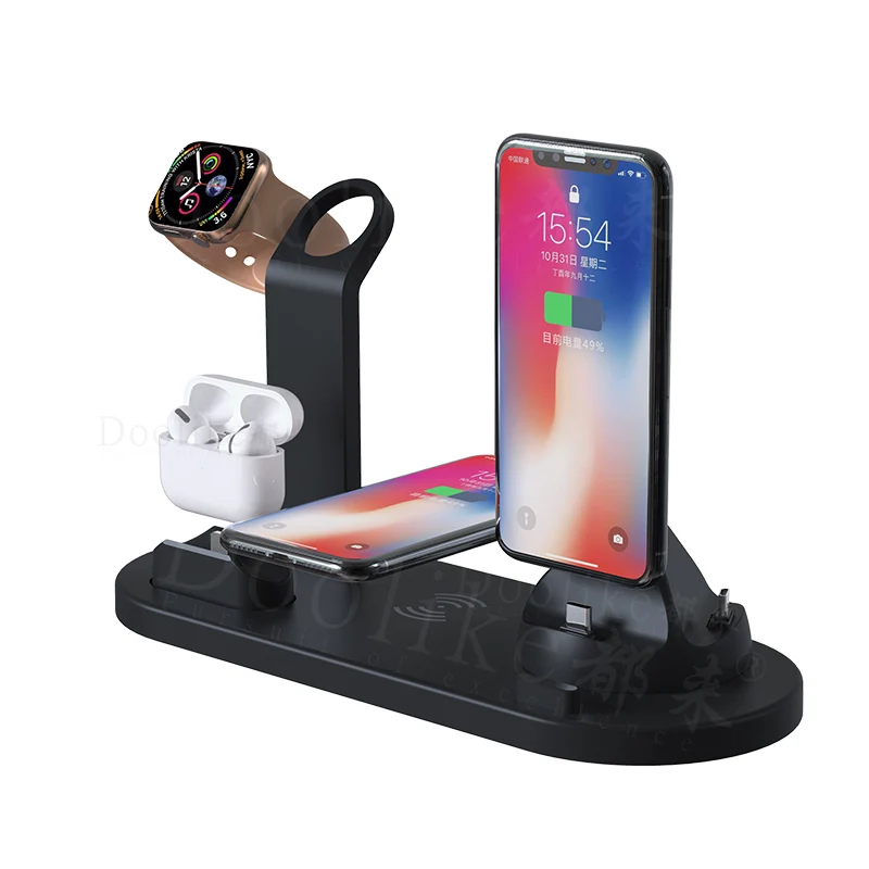 
10W 4 in 1 wireless charger,mobile phone charging dock station / watch charging stand / headphone charging base for AirPods Pro 