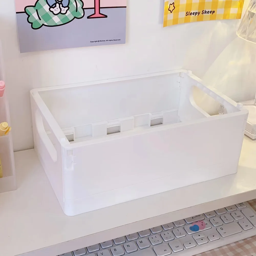 Креативная Складная кавайная канцелярская Пластиковая Складная мини-корзина для хранения Macaron