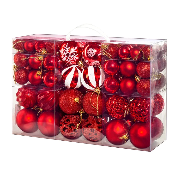 Hot Sale 100Pcs Set Christmas Ball Ornaments Shatterproof Christmas Tree Balls For Xmas Decoration DIY Balls Multi-colors