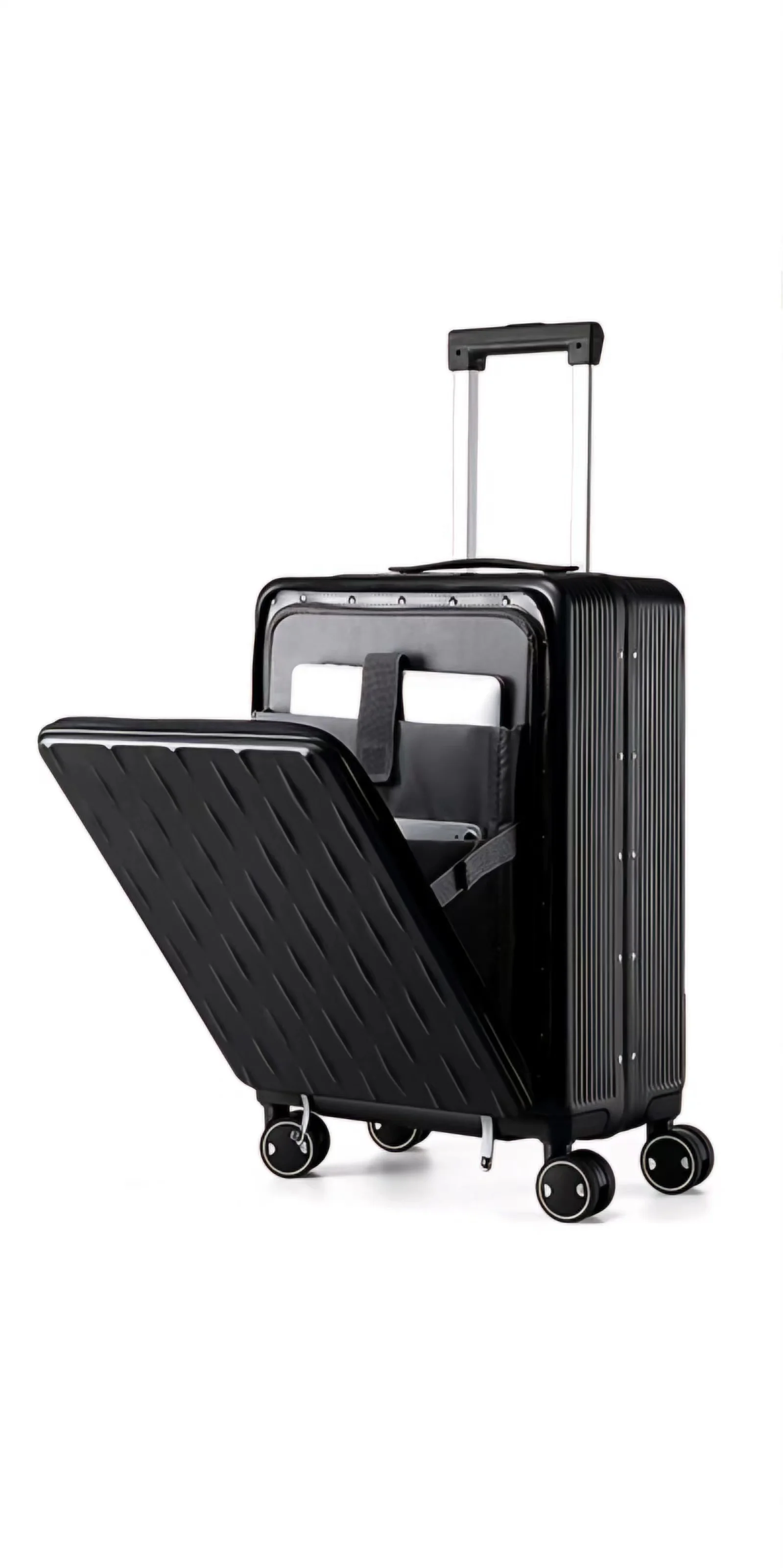 Factory Wholesale Multi-functional Front Open Suitcase Lightweight Hard Side Suitcase