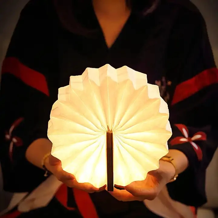 Портативный USB-перезаряжаемый светильник для книги 360 градусов деревянный светодиодный складной ночной Светильник органов портативный настольная лампа