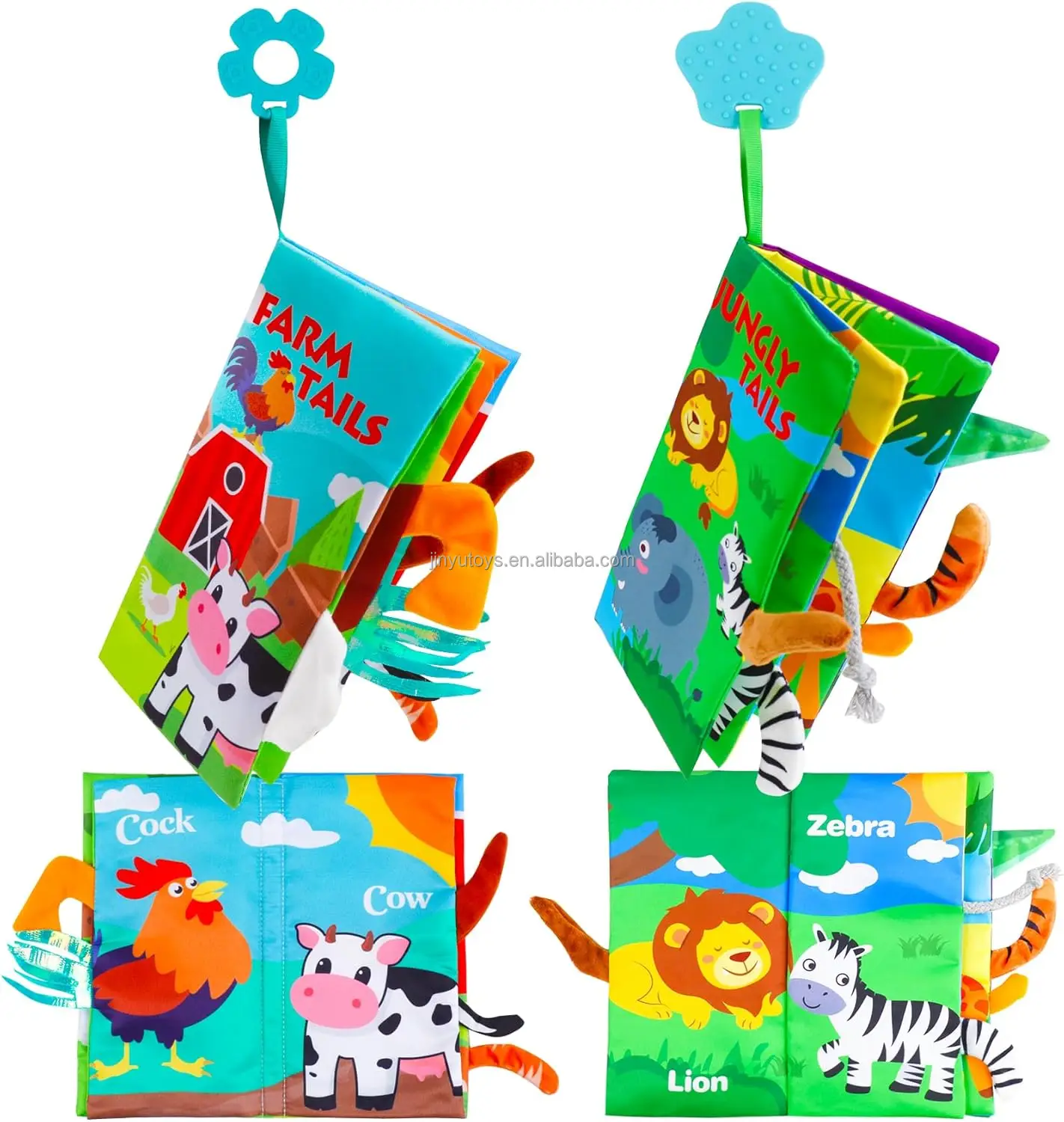 Детская мягкая ткань книги для раннего образования Интерактивная коляска автомобильное сиденье сенсорные игрушки с хвостами
