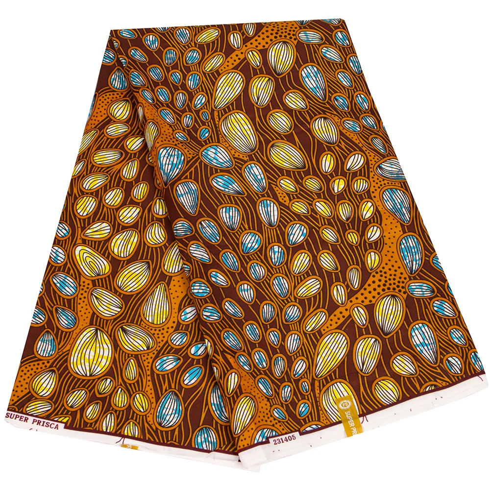 6 Yards Traditional African Clothing Batik Double Sided Polyester African Wax Printed Fabric