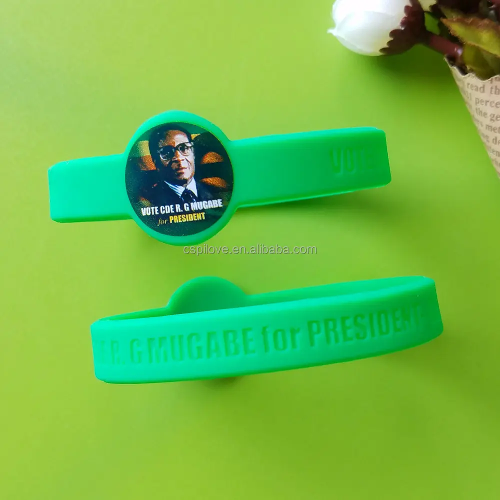 Custom election campaign promotional items rubber silicone  wrist band bracelet figured wristband