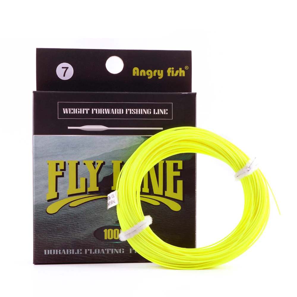 Wholesale angryfish 100WFT flotation fly fishing line colorful fishing main line