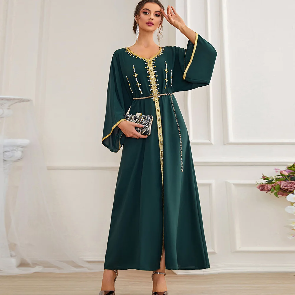 Good Selling Muslim Dress Islamic Clothing Turkey Arab Morocco Kaftan Kimono Malaysia From Dubai Abaya