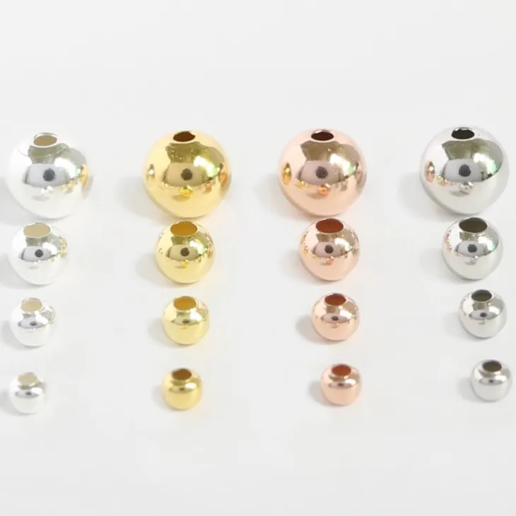 
 Классические золотистые Серебристые бусины Plata 3 мм 4 мм 5 мм 6 мм 8 мм другая свободная золотистая оптовая торговля металлическими бусинами галерея  