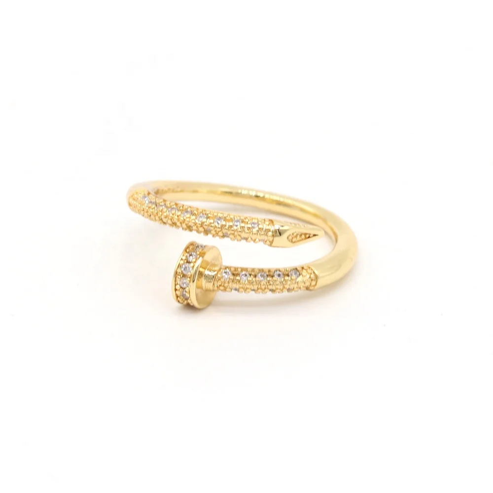 Brazilian Gold Rings 18K Gold Plated Screw Women Rings For Sale