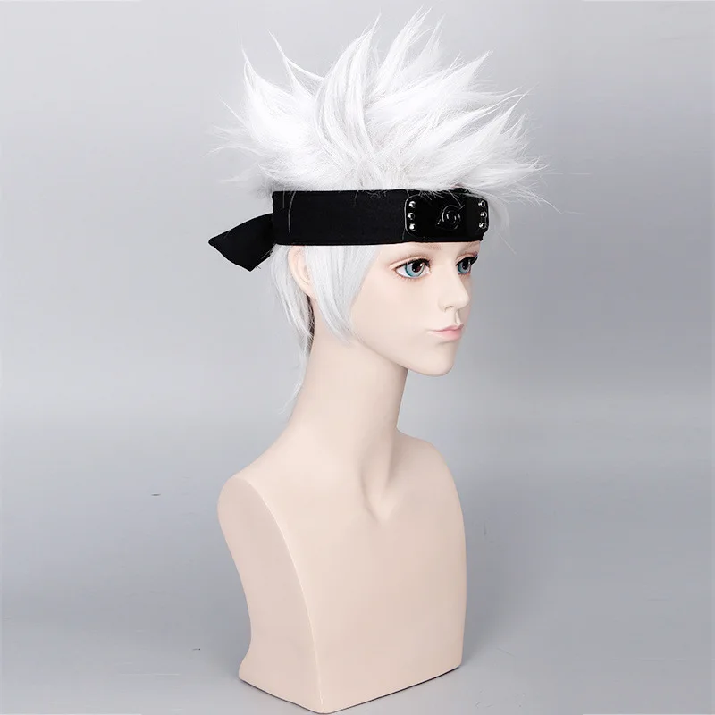  Парик для костюма из аниме Наруто серебристый перевернутый парик комплект головы