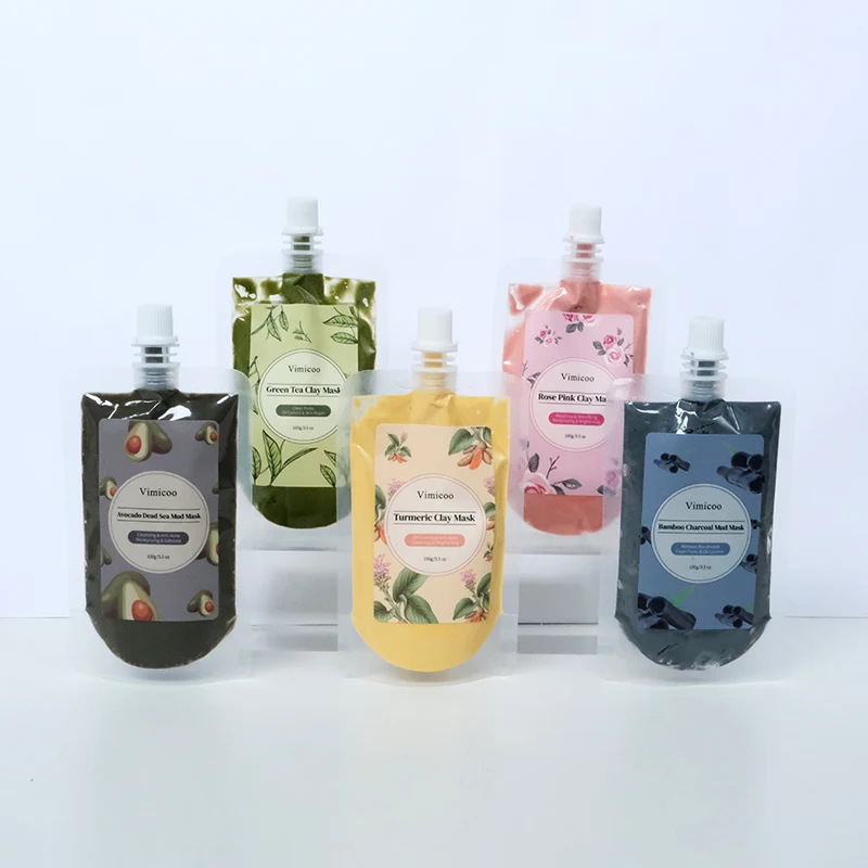 50 шт в наборе изготовленным на заказ логосом уход за кожей лица косметический продукт по уходу частная этикетка для против акне природные органические розовый каолиновая глина авокадо грязевая маска