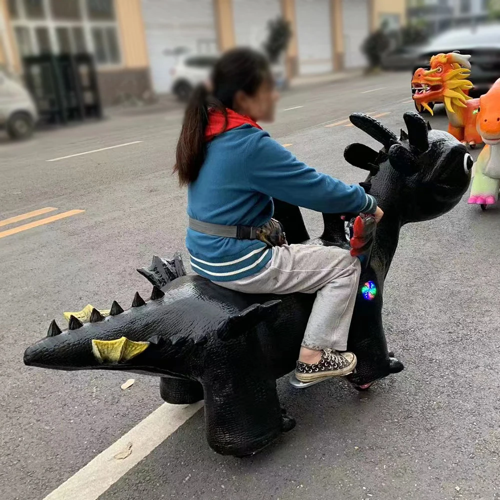 Animale Battery Motorized Kids Plush Zippy Dinosaur Walking Riding Electric Rides On Animal Toy Gua Dinosaur Costume Support 1pc