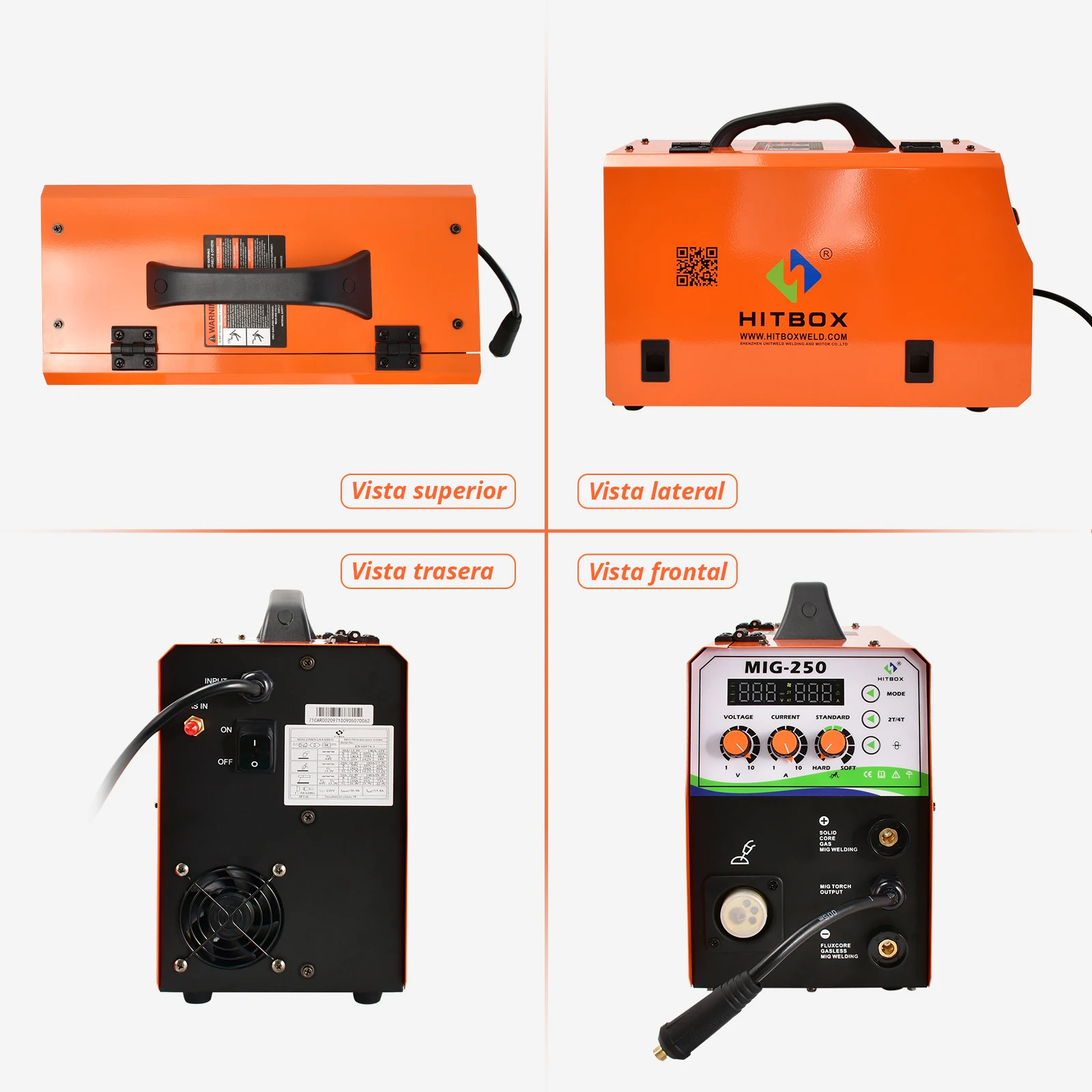 USA 110V/220V LED MIG 250 MIG Lift TIG MMA GASLESS Welding Machine