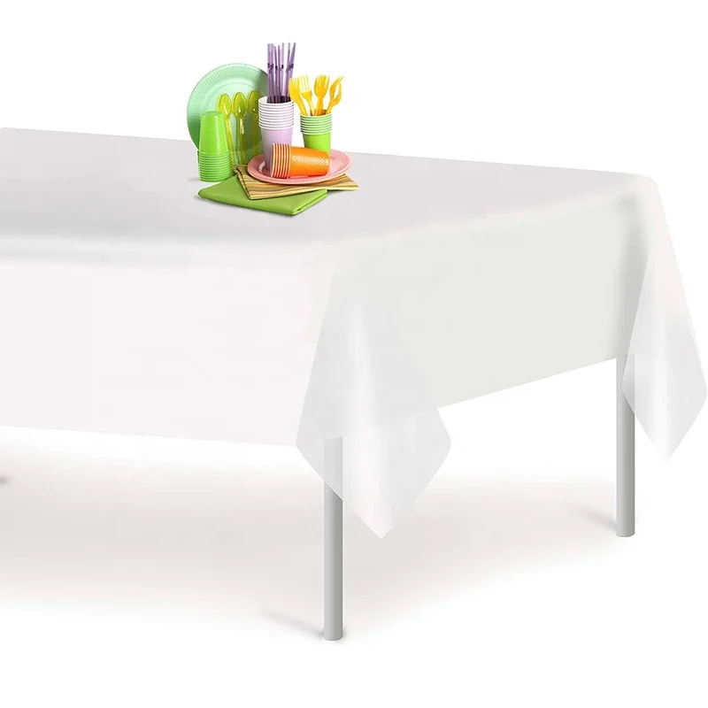 Одноразовая пластиковая скатерть для прямоугольных столов (12 упаковок) скатерти для вечеринок, мероприятий и свадеб, в помещении и вне дома
