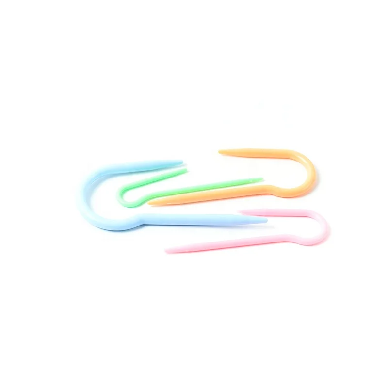 4PCS/set Big Scarf Sweater Knitting Needles Handcraft Plastic Twist Curved U Shape Knitting Needles