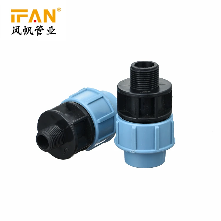 China Wholesale PN16 PP Compression Fittings Male Adapter 20mm price hdpe pipe fitting coupling water tube irrigation PP Adapter