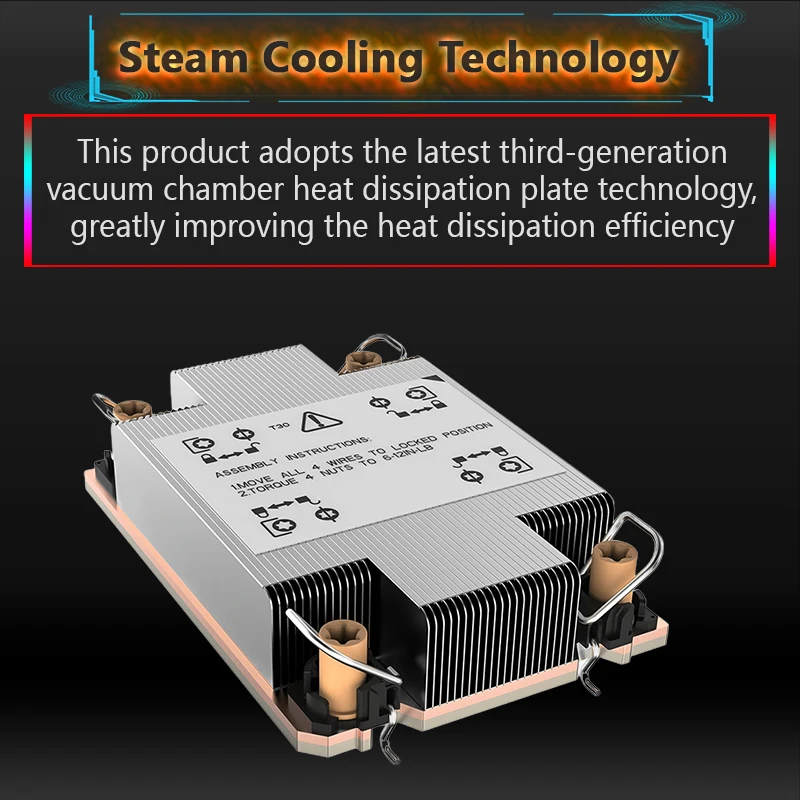 113Mm Vc Heat Sink With Aluminium Fin For Lga4189 230W 4U 2U Cpu Radiator 1U Server Cpu Cooling Server Vapor Chamber Heatsink