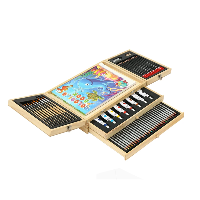 Professional Art Set Drawing Products Waterproof Drawing Tool 3 Tiers Watercolor Painting Gift Set For Kids School Arts Supplies